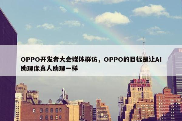 OPPO开发者大会媒体群访，OPPO的目标是让AI助理像真人助理一样