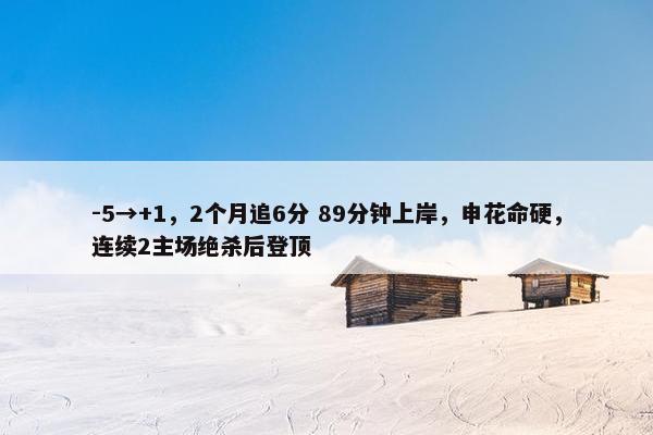 -5→+1，2个月追6分 89分钟上岸，申花命硬，连续2主场绝杀后登顶