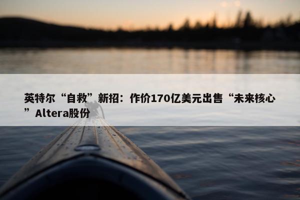 英特尔“自救”新招：作价170亿美元出售“未来核心”Altera股份