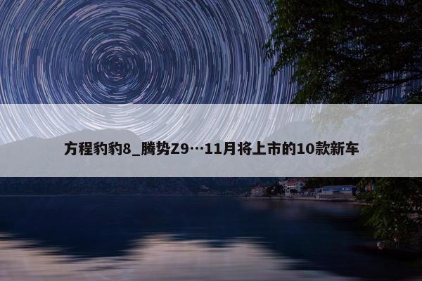 方程豹豹8_腾势Z9…11月将上市的10款新车