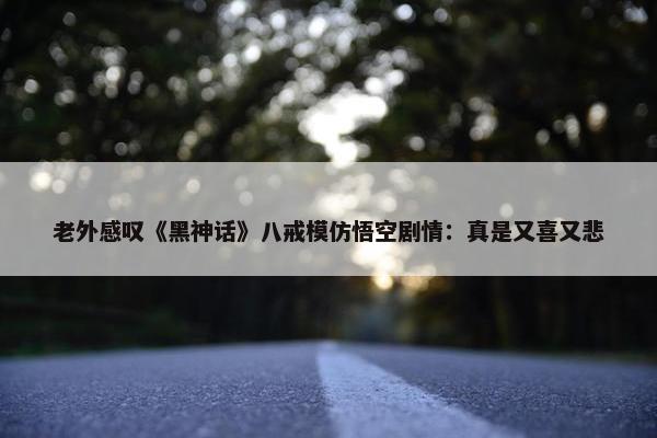 老外感叹《黑神话》八戒模仿悟空剧情：真是又喜又悲