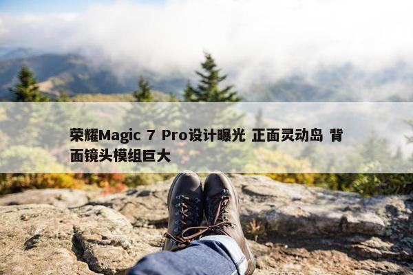 荣耀Magic 7 Pro设计曝光 正面灵动岛 背面镜头模组巨大