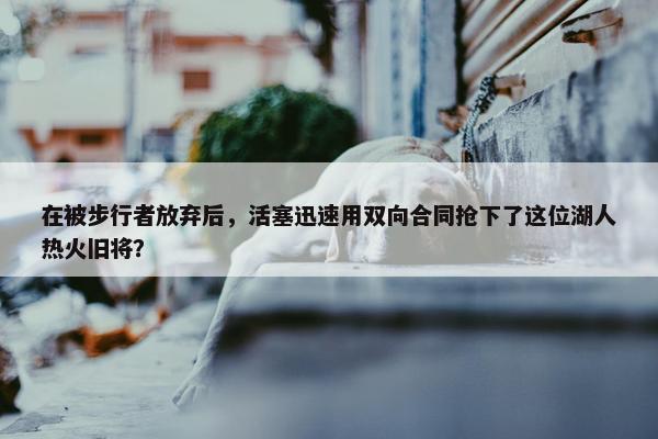 在被步行者放弃后，活塞迅速用双向合同抢下了这位湖人热火旧将？