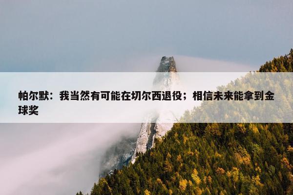 帕尔默：我当然有可能在切尔西退役；相信未来能拿到金球奖