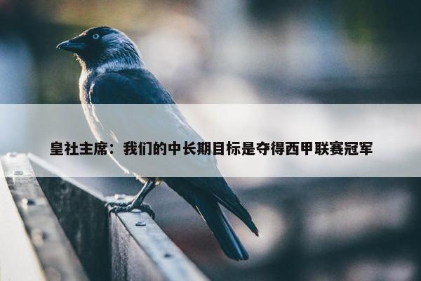 皇社主席：我们的中长期目标是夺得西甲联赛冠军