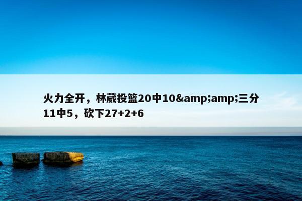 火力全开，林葳投篮20中10&amp;三分11中5，砍下27+2+6