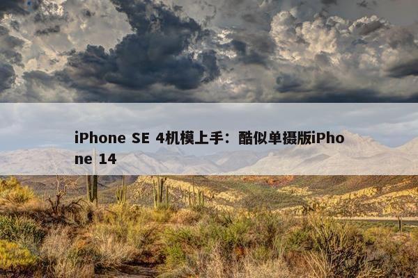 iPhone SE 4机模上手：酷似单摄版iPhone 14