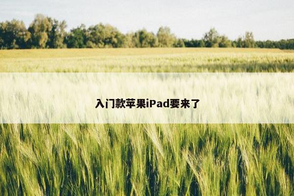 入门款苹果iPad要来了