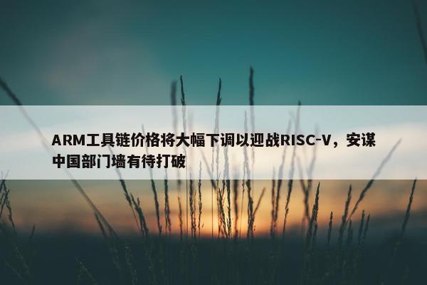 ARM工具链价格将大幅下调以迎战RISC-V，安谋中国部门墙有待打破