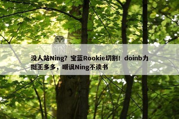 没人站Ning？宝蓝Rookie切割！doinb力挺王多多，嘲讽Ning不读书