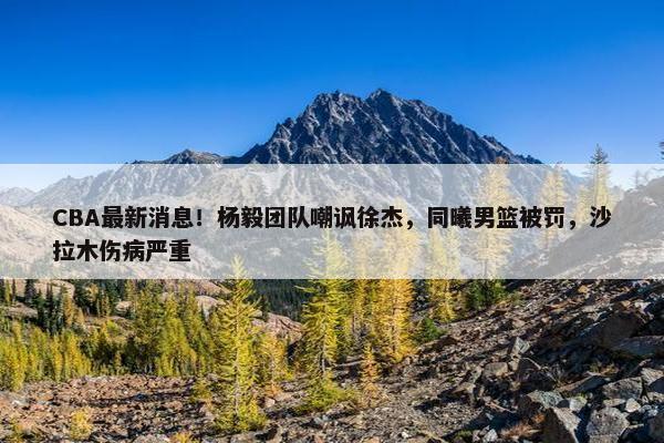 CBA最新消息！杨毅团队嘲讽徐杰，同曦男篮被罚，沙拉木伤病严重