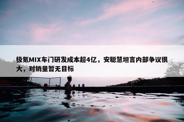 极氪MIX车门研发成本超4亿，安聪慧坦言内部争议很大，对销量暂无目标