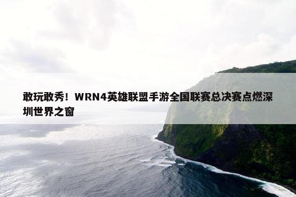 敢玩敢秀！WRN4英雄联盟手游全国联赛总决赛点燃深圳世界之窗