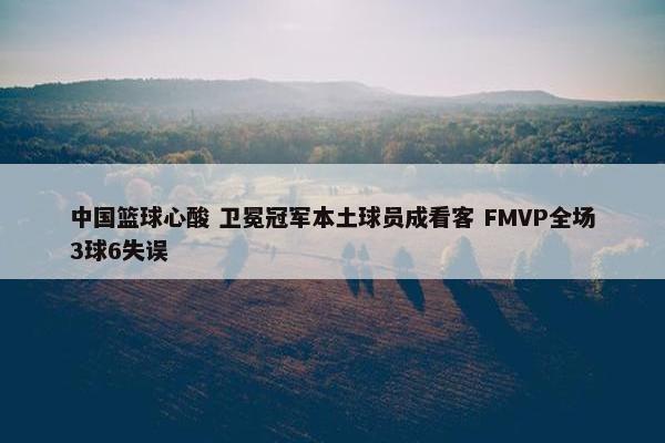 中国篮球心酸 卫冕冠军本土球员成看客 FMVP全场3球6失误