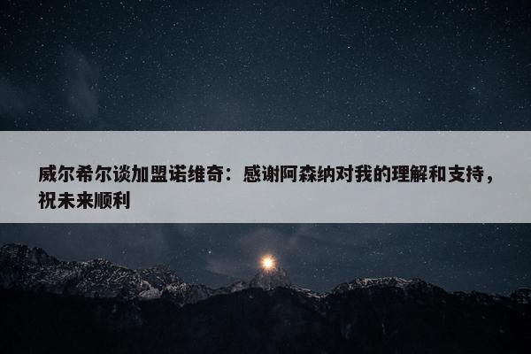 威尔希尔谈加盟诺维奇：感谢阿森纳对我的理解和支持，祝未来顺利