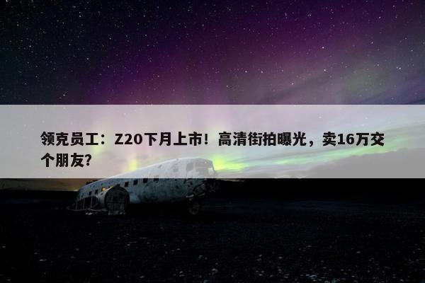 领克员工：Z20下月上市！高清街拍曝光，卖16万交个朋友？