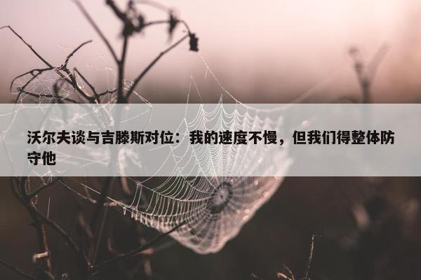 沃尔夫谈与吉滕斯对位：我的速度不慢，但我们得整体防守他