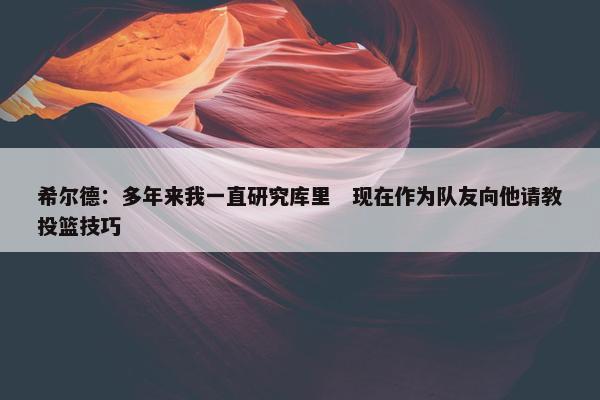 希尔德：多年来我一直研究库里　现在作为队友向他请教投篮技巧