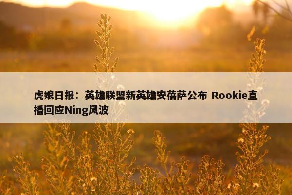 虎娘日报：英雄联盟新英雄安蓓萨公布 Rookie直播回应Ning风波