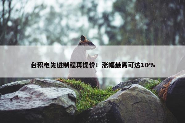 台积电先进制程再提价！涨幅最高可达10%