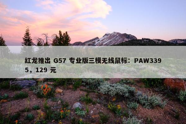 红龙推出 G57 专业版三模无线鼠标：PAW3395，129 元