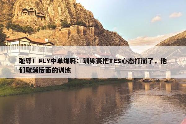 耻辱！FLY中单爆料：训练赛把TES心态打崩了，他们取消后面的训练