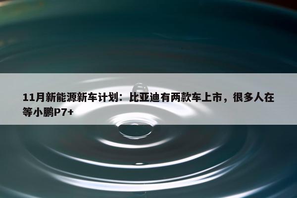 11月新能源新车计划：比亚迪有两款车上市，很多人在等小鹏P7+