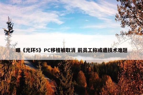 曝《光环5》PC移植被取消 前员工称或遭技术难题