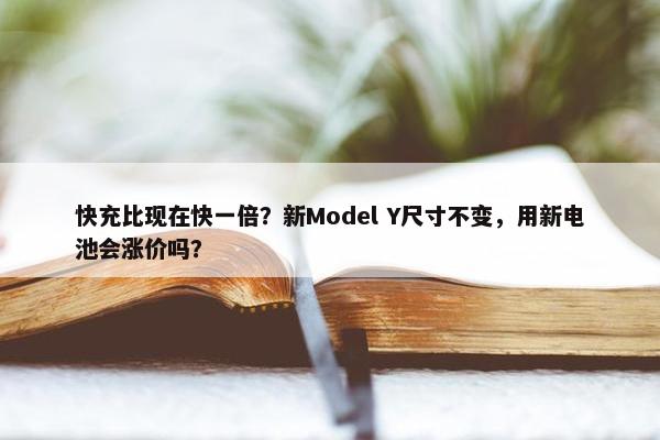 快充比现在快一倍？新Model Y尺寸不变，用新电池会涨价吗？