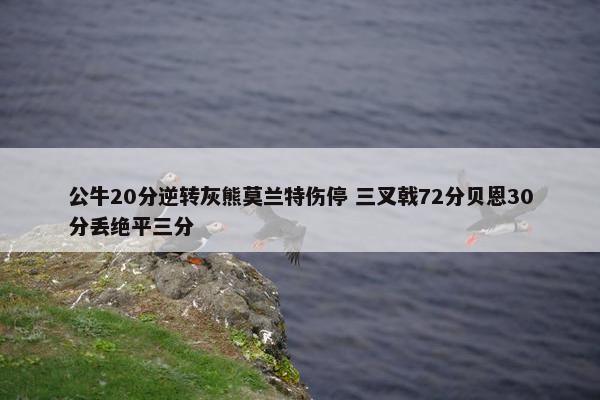 公牛20分逆转灰熊莫兰特伤停 三叉戟72分贝恩30分丢绝平三分