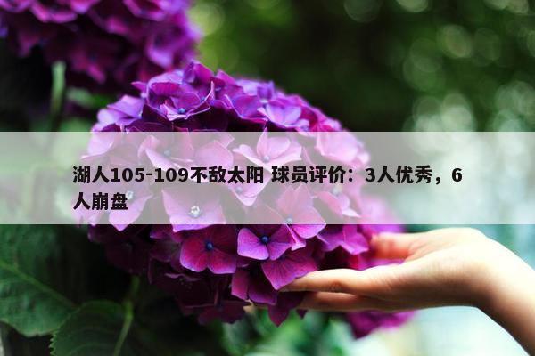 湖人105-109不敌太阳 球员评价：3人优秀，6人崩盘