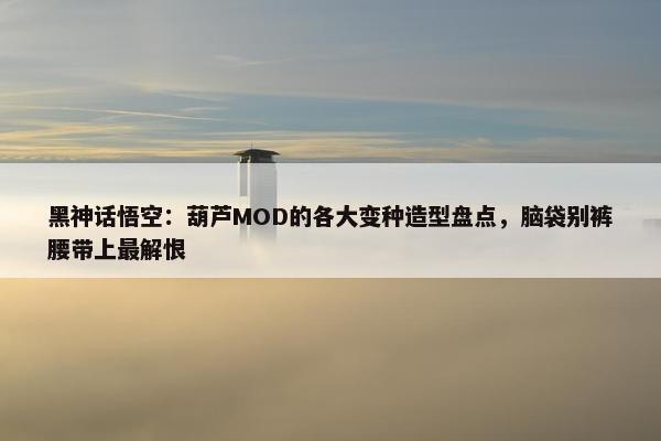 黑神话悟空：葫芦MOD的各大变种造型盘点，脑袋别裤腰带上最解恨