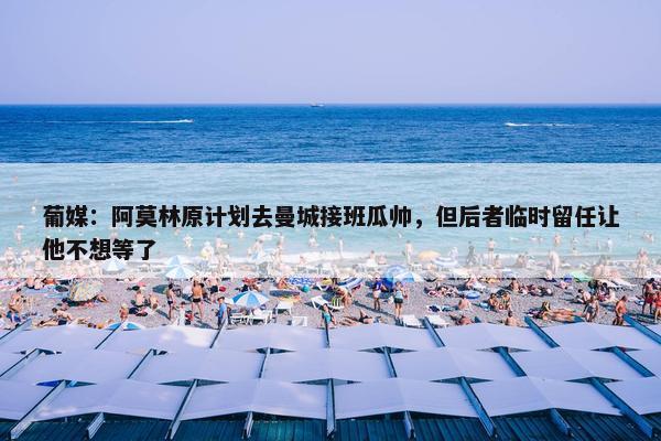 葡媒：阿莫林原计划去曼城接班瓜帅，但后者临时留任让他不想等了