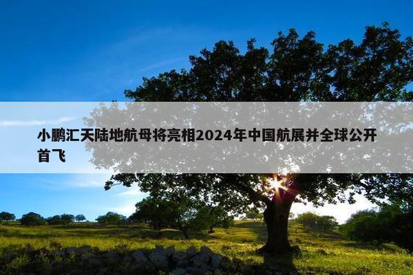 小鹏汇天陆地航母将亮相2024年中国航展并全球公开首飞