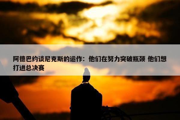 阿德巴约谈尼克斯的运作：他们在努力突破瓶颈 他们想打进总决赛