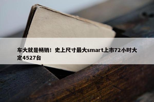 车大就是畅销！史上尺寸最大smart上市72小时大定4527台