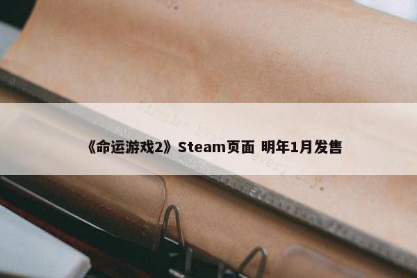 《命运游戏2》Steam页面 明年1月发售