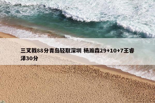 三叉戟88分青岛轻取深圳 杨瀚森29+10+7王睿泽30分