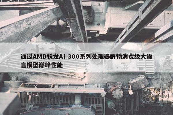 通过AMD锐龙AI 300系列处理器解锁消费级大语言模型巅峰性能