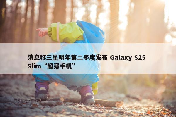 消息称三星明年第二季度发布 Galaxy S25 Slim“超薄手机”