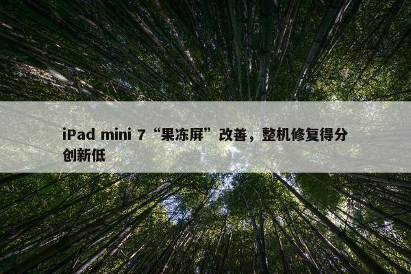 iPad mini 7“果冻屏”改善，整机修复得分创新低