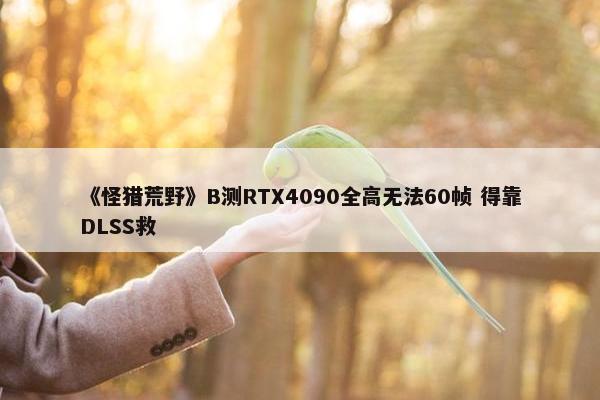 《怪猎荒野》B测RTX4090全高无法60帧 得靠DLSS救