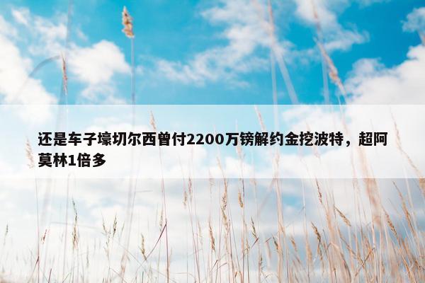 还是车子壕切尔西曾付2200万镑解约金挖波特，超阿莫林1倍多