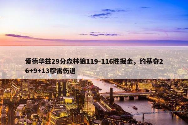 爱德华兹29分森林狼119-116胜掘金，约基奇26+9+13穆雷伤退