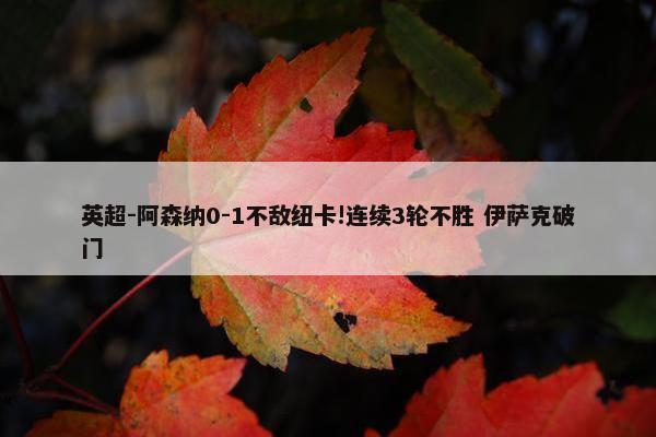 英超-阿森纳0-1不敌纽卡!连续3轮不胜 伊萨克破门