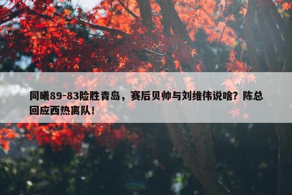 同曦89-83险胜青岛，赛后贝帅与刘维伟说啥？陈总回应西热离队！