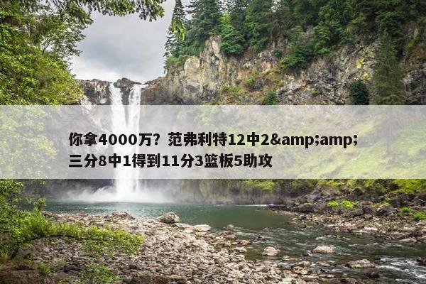 你拿4000万？范弗利特12中2&amp;三分8中1得到11分3篮板5助攻