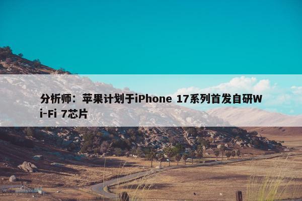 分析师：苹果计划于iPhone 17系列首发自研Wi-Fi 7芯片