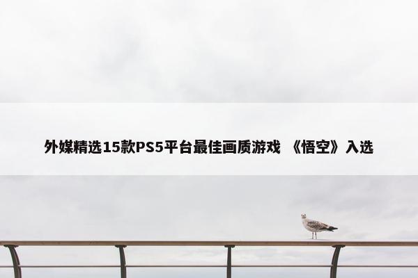 外媒精选15款PS5平台最佳画质游戏 《悟空》入选