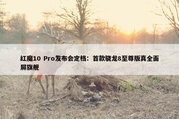 红魔10 Pro发布会定档：首款骁龙8至尊版真全面屏旗舰